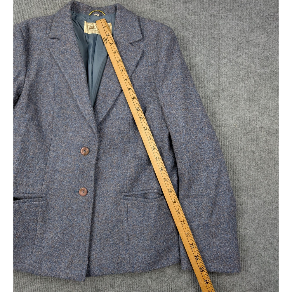 Edinburg Woollen Mill Skirt Suit Set Women 10 3 Piece Vintage Blue Pleated Retro - Picture 4 of 16